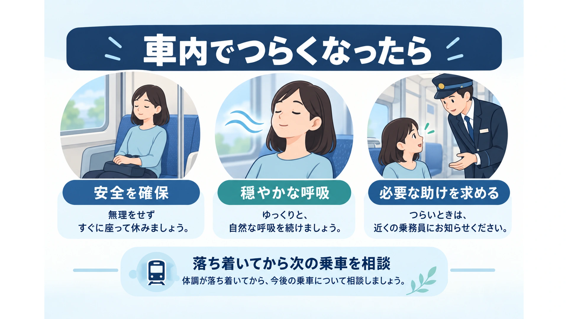 車内でつらくなったら