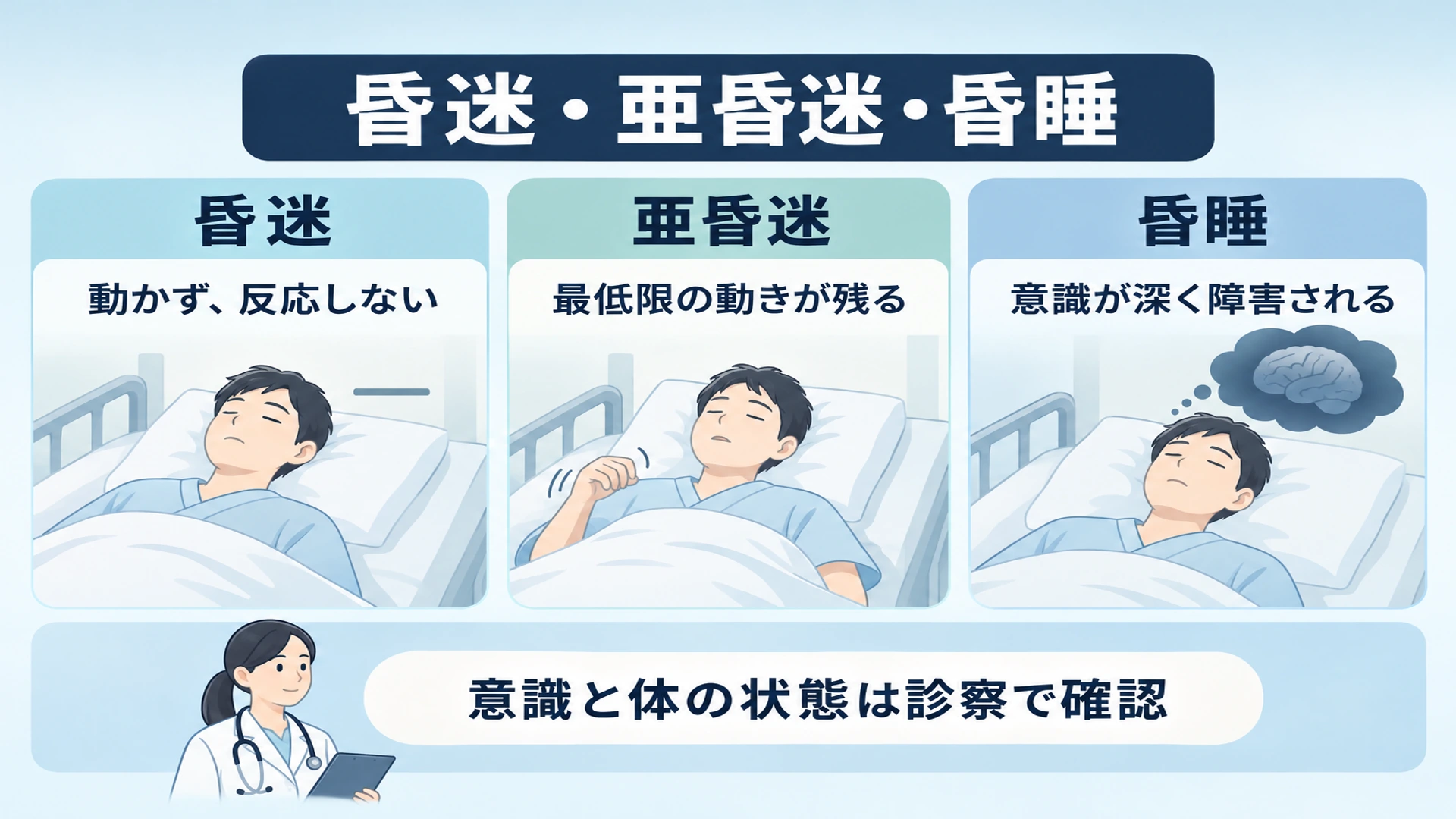 昏迷・亜昏迷・昏睡の違い