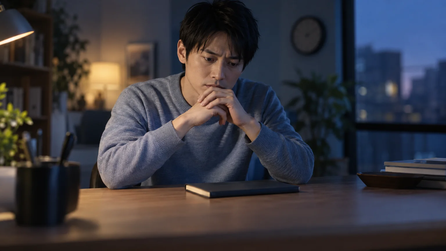 考えすぎるの説明動画。日常生活の場面を表した架空のイメージ。