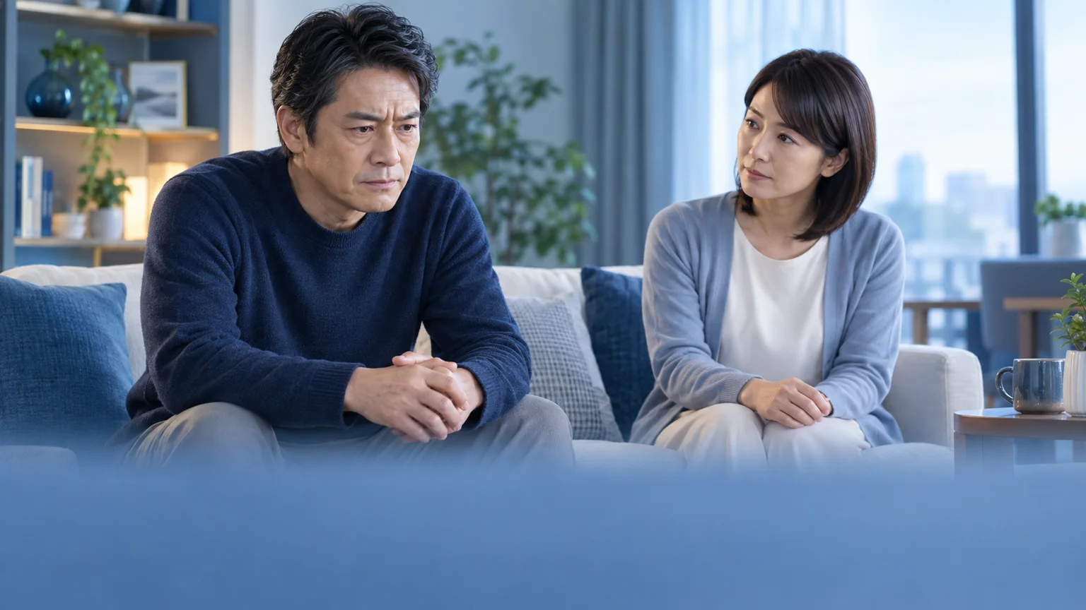 イライラが強まり、人とぶつかるの説明動画。日常生活の場面を表した架空のイメージ。