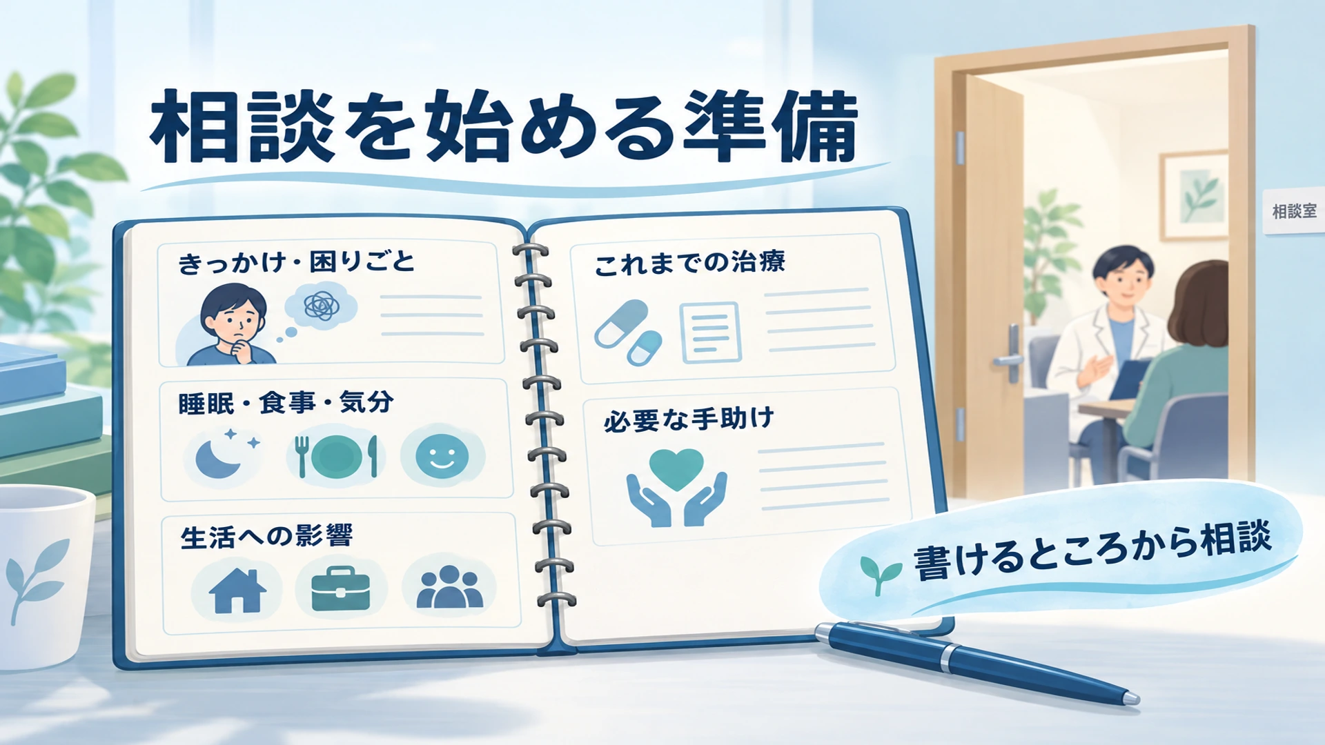 現実を受け入れ始めたときの行動と、相談先