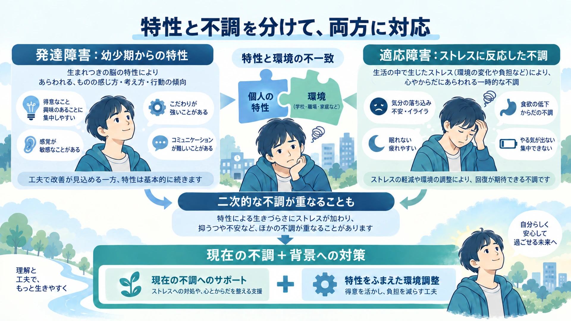 適応障害と発達障害の違い――併発・二次障害とは