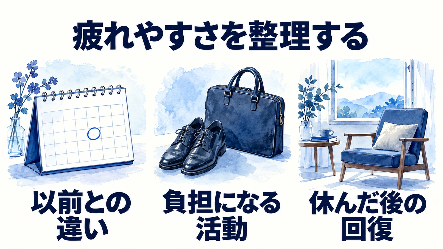 疲れやすさを整理する：以前との違い、負担になる活動、休んだ後の回復